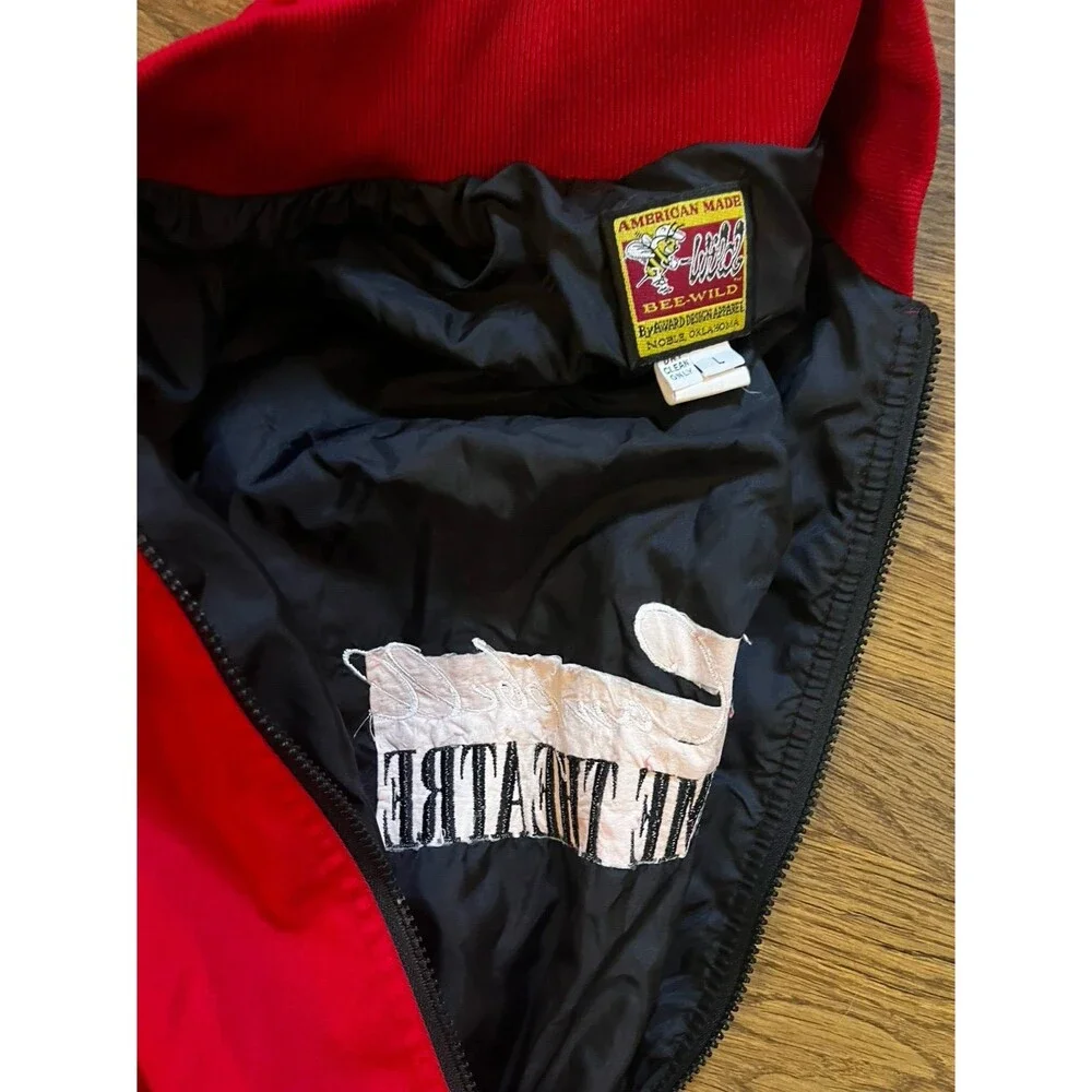 Vintage Bee-Wild Red Canvas 1970’s bomber Gas Station jacket Glen Campbell Sz L